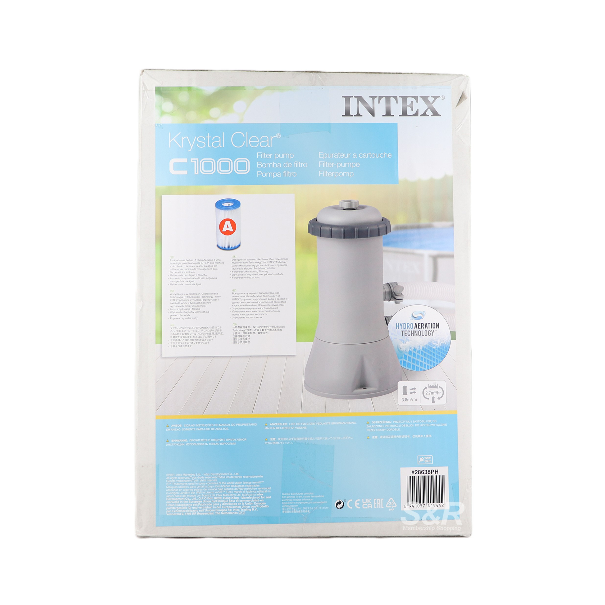 Intex Krystal Clear C1000 Cartridge Filter Pump 1pc